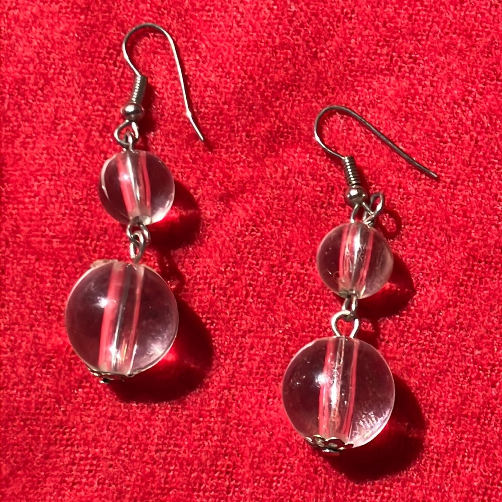 Clear beaded earrings